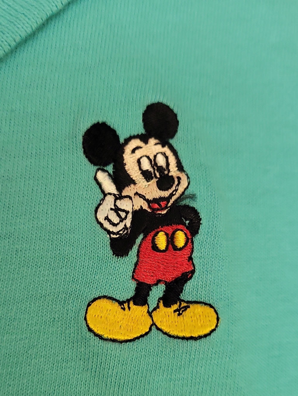 Vintage Disney  Chest Logo Mickey Mouse Polo Shirt Mens Size X- Large Blue USA - Picture 3 of 9